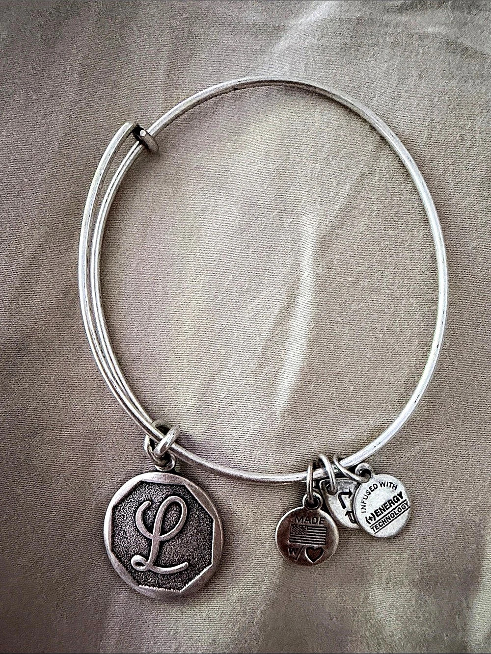 Alex and Ani Initial L Charm Bangle
